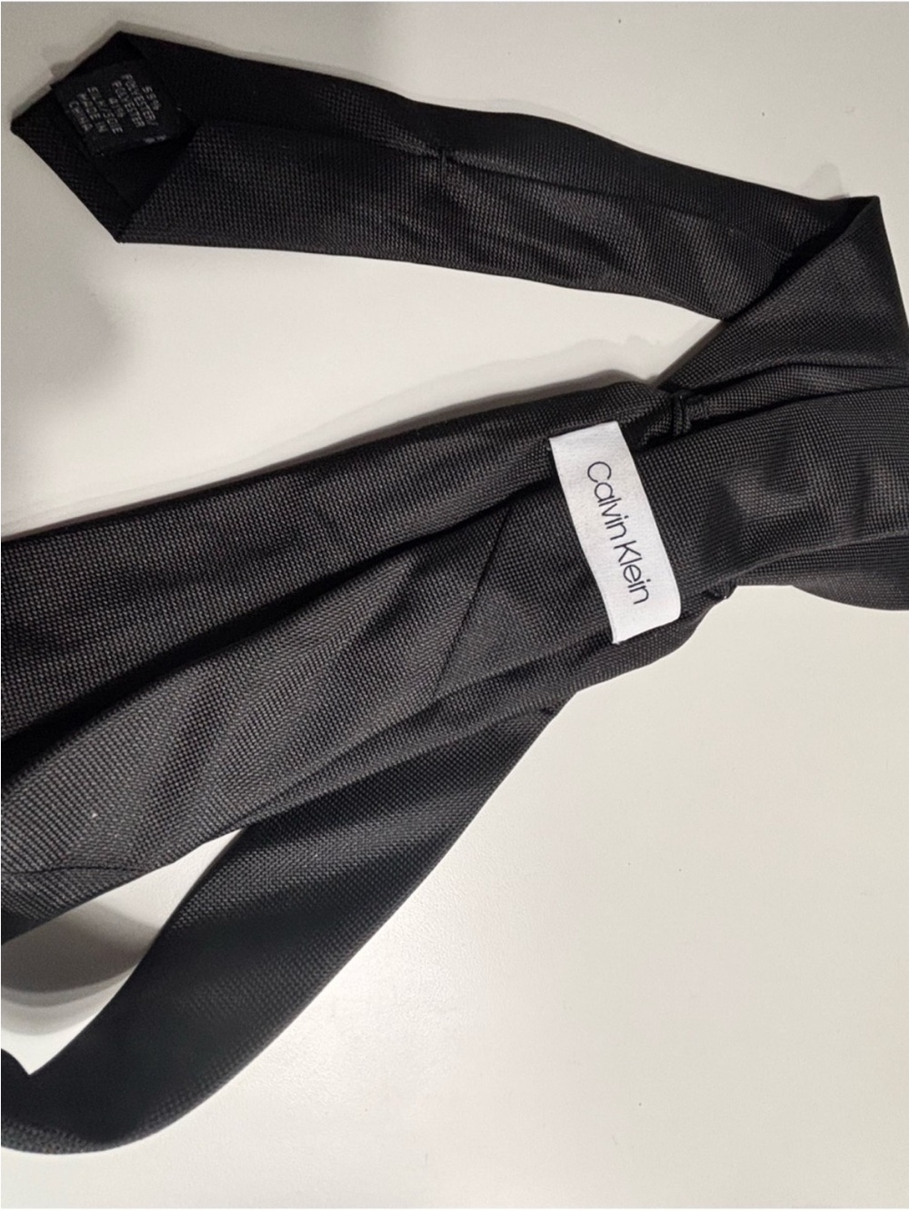 NWT Calvin Klein black textured formal necktie - Picture 2 of 4